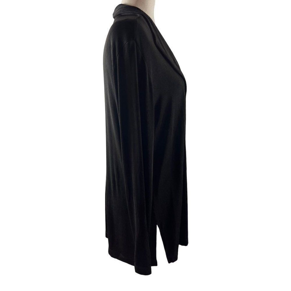 Chico's Travelers Slinky Acetate Open Cardigan Size 2 Large Chocolate Brown USA - Picture 3 of 8